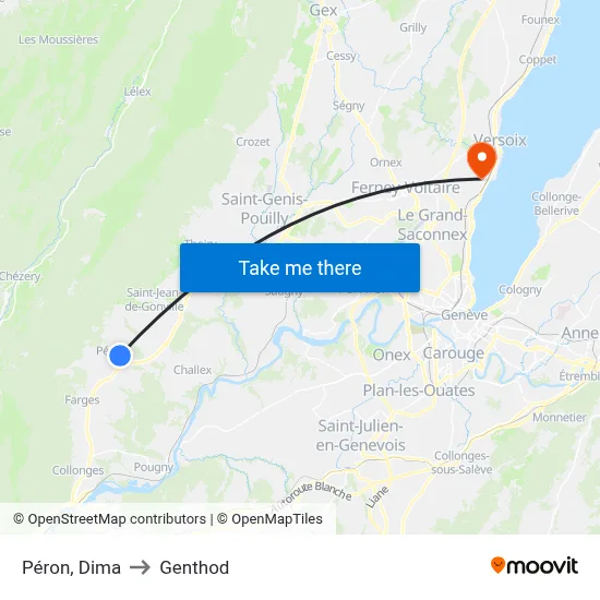 Péron, Dima to Genthod map