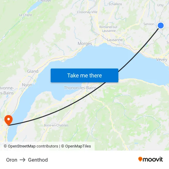 Oron to Genthod map