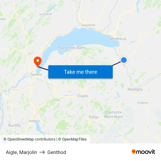 Aigle, Marjolin to Genthod map