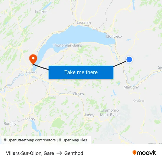 Villars-Sur-Ollon, Gare to Genthod map