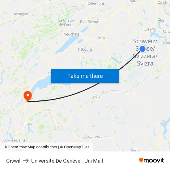 Giswil to Université De Genève - Uni Mail map