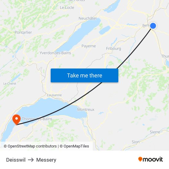 Deisswil to Messery map