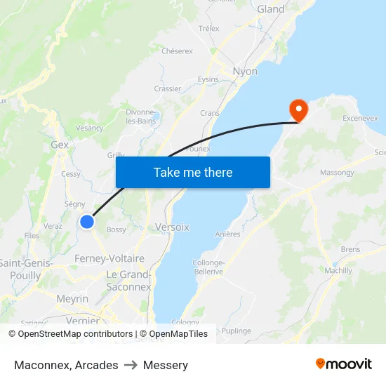 Maconnex, Arcades to Messery map
