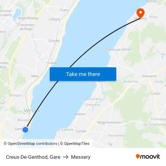 Creux-De-Genthod, Gare to Messery map