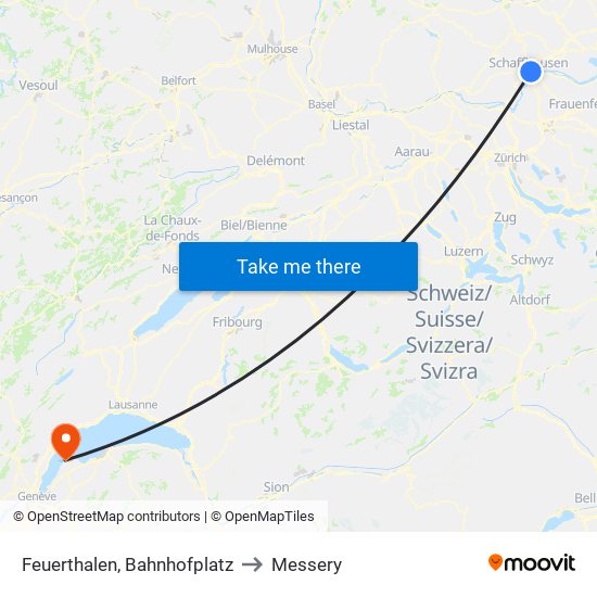 Feuerthalen, Bahnhofplatz to Messery map