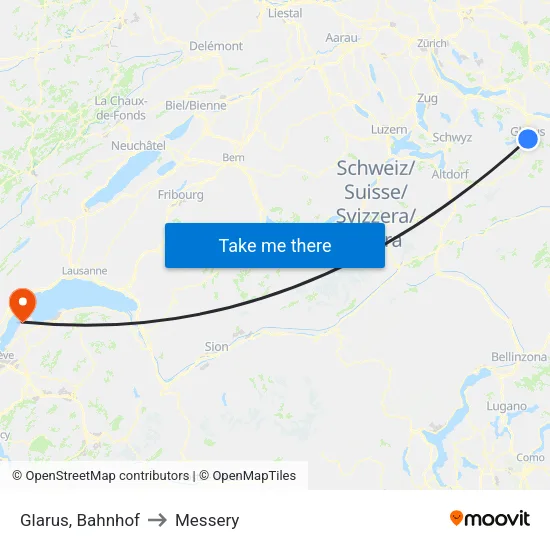 Glarus, Bahnhof to Messery map