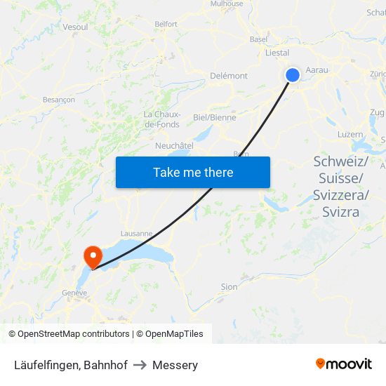 Läufelfingen, Bahnhof to Messery map