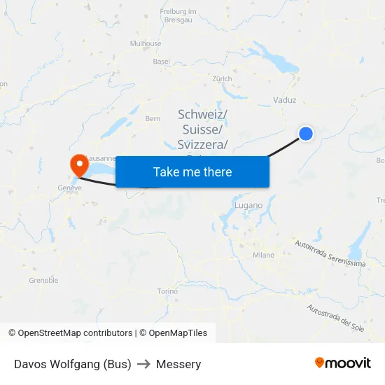 Davos Wolfgang (Bus) to Messery map