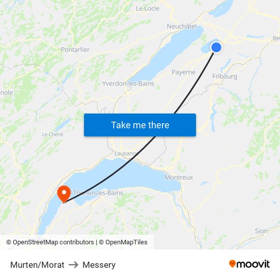 Murten/Morat to Messery map