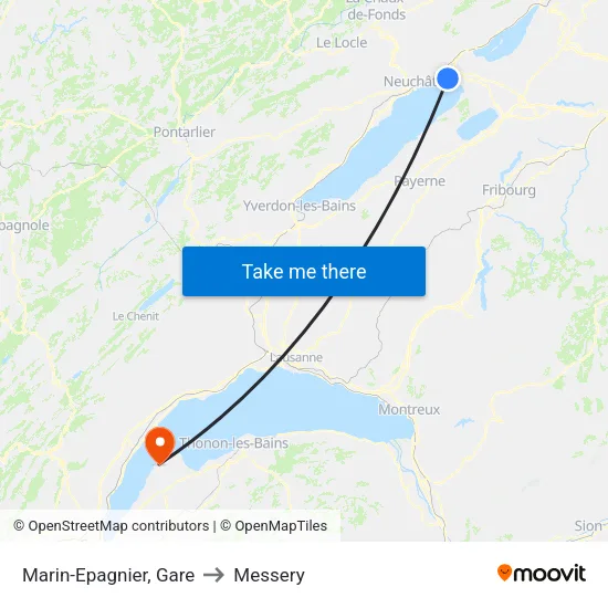 Marin-Epagnier, Gare to Messery map