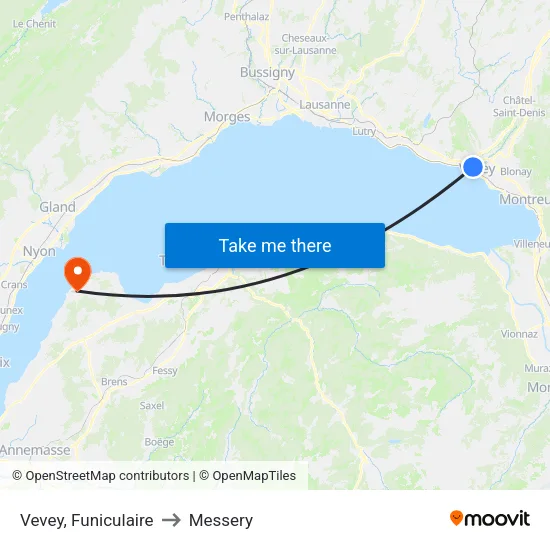 Vevey, Funiculaire to Messery map