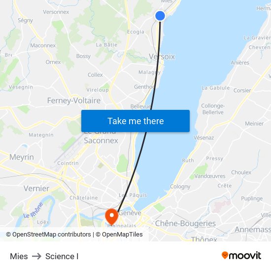 Mies to Science I map