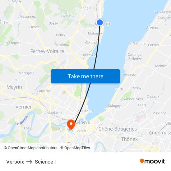 Versoix to Science I map