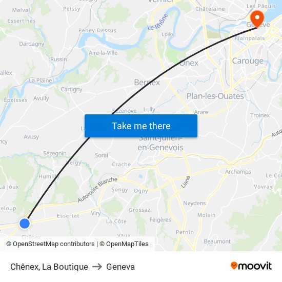 Chênex, La Boutique to Geneva map