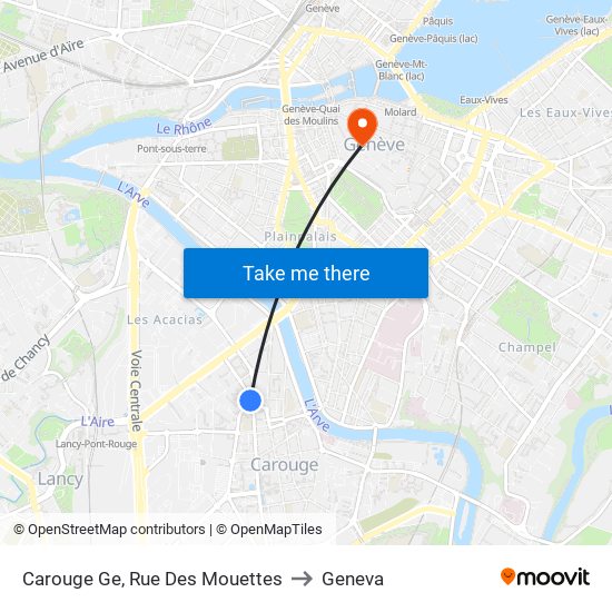 Carouge Ge, Rue Des Mouettes to Geneva map