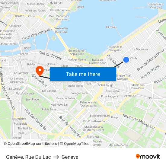 Genève, Rue Du Lac to Geneva map