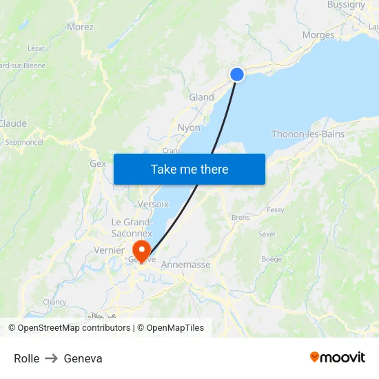 Rolle to Geneva map
