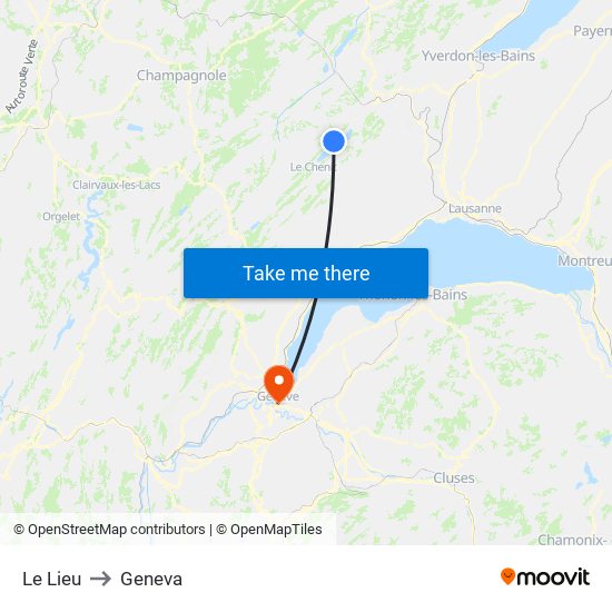 Le Lieu to Geneva map