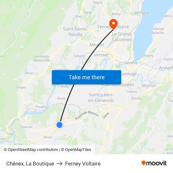 Chênex, La Boutique to Ferney Voltaire map