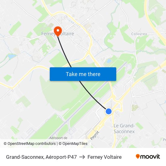 Grand-Saconnex, Aéroport-P47 to Ferney Voltaire map