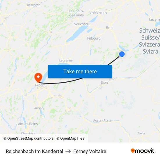 Reichenbach Im Kandertal to Ferney Voltaire map
