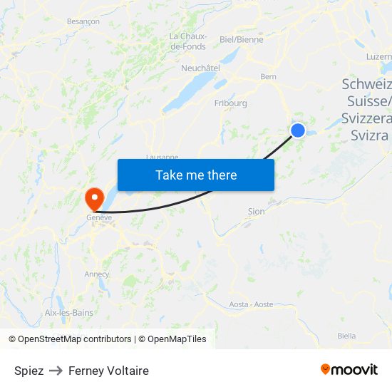 Spiez to Ferney Voltaire map