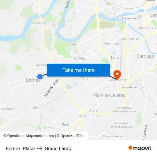 Bernex, Place to Grand Lancy map