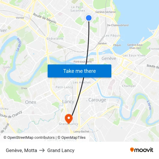 Genève, Motta to Grand Lancy map
