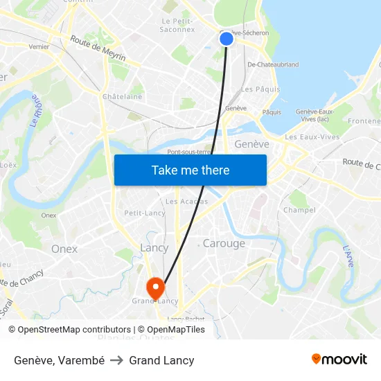 Genève, Varembé to Grand Lancy map