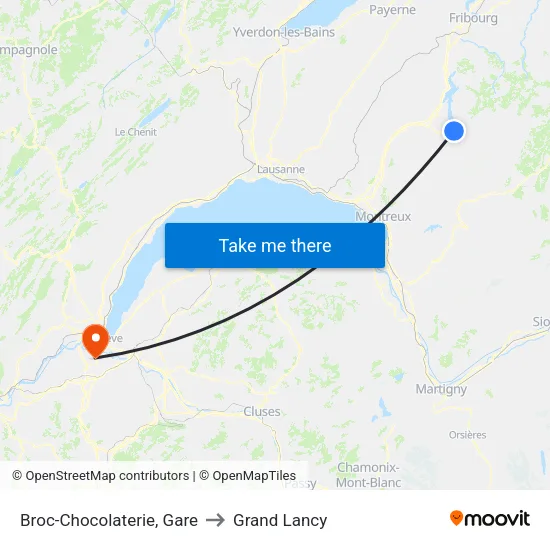 Broc-Chocolaterie, Gare to Grand Lancy map