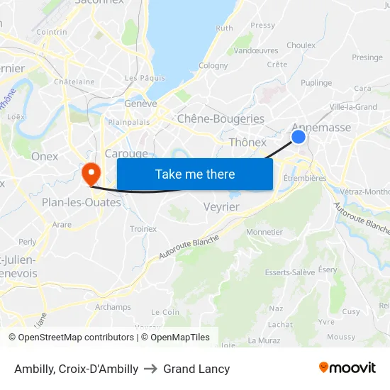 Ambilly, Croix-D'Ambilly to Grand Lancy map