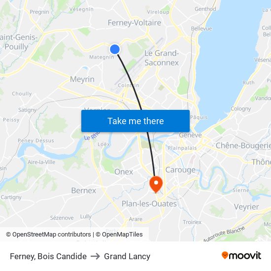 Ferney, Bois Candide to Grand Lancy map