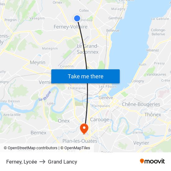 Ferney, Lycée to Grand Lancy map