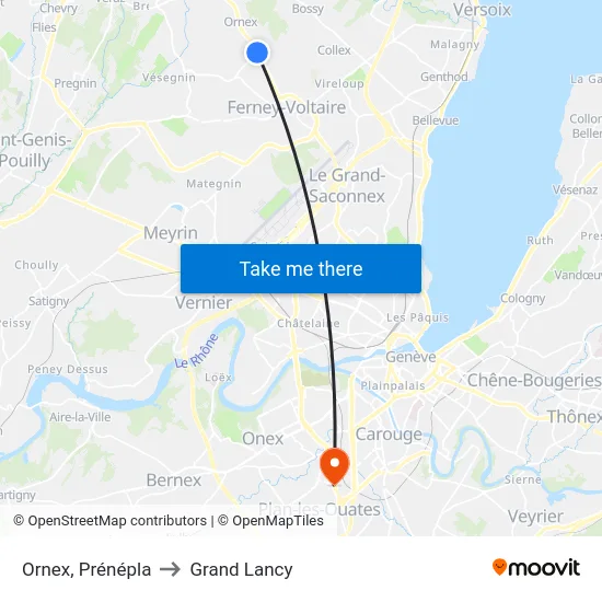 Ornex, Prénépla to Grand Lancy map