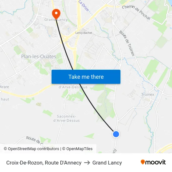Croix-De-Rozon, Route D'Annecy to Grand Lancy map