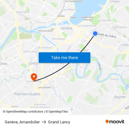 Genève, Amandolier to Grand Lancy map