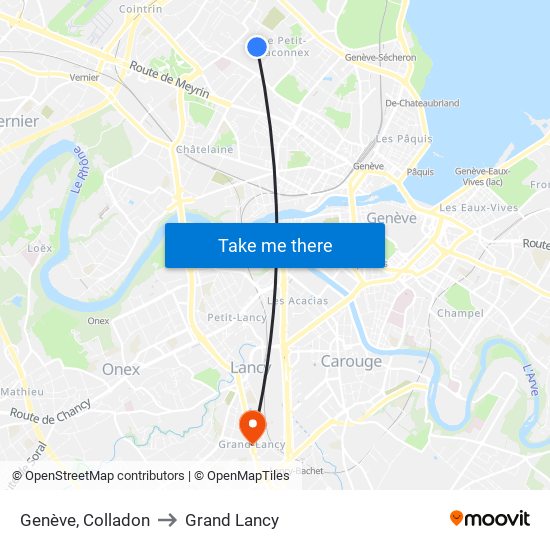 Genève, Colladon to Grand Lancy map