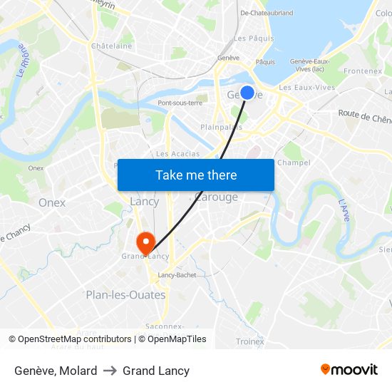 Genève, Molard to Grand Lancy map
