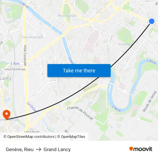 Genève, Rieu to Grand Lancy map