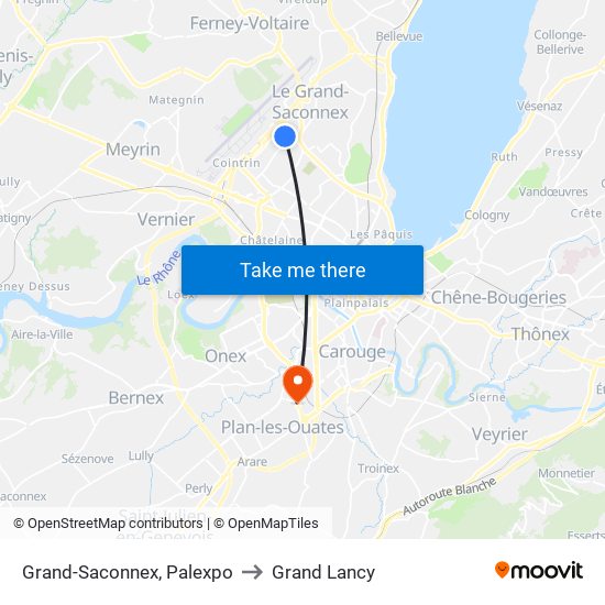 Grand-Saconnex, Palexpo to Grand Lancy map