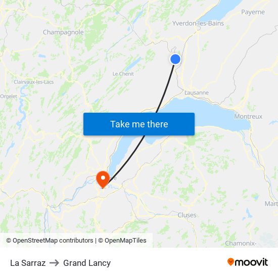 La Sarraz to Grand Lancy map