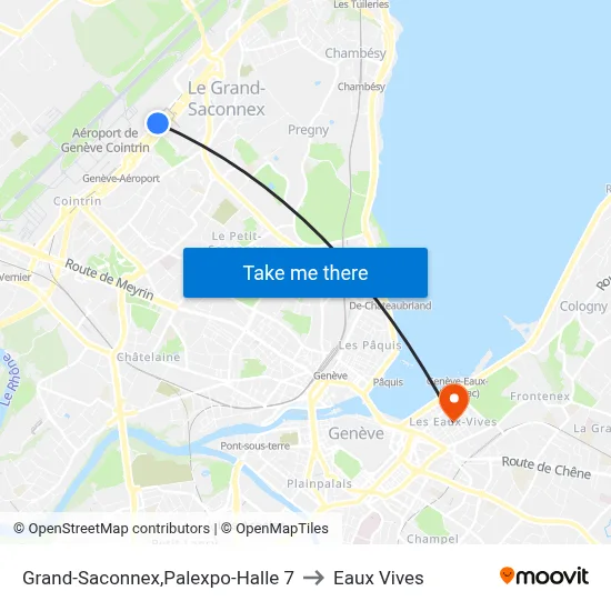 Grand-Saconnex,Palexpo-Halle 7 to Eaux Vives map