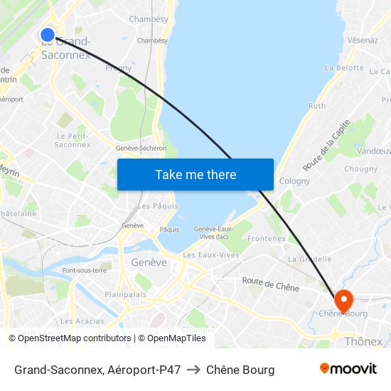 Grand-Saconnex, Aéroport-P47 to Chêne Bourg map