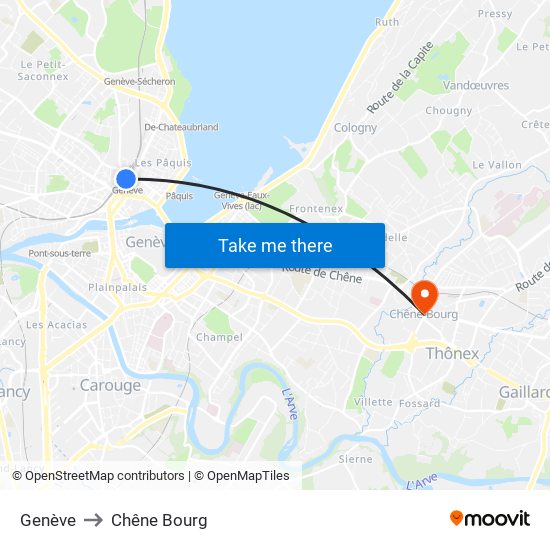 Genève to Chêne Bourg map