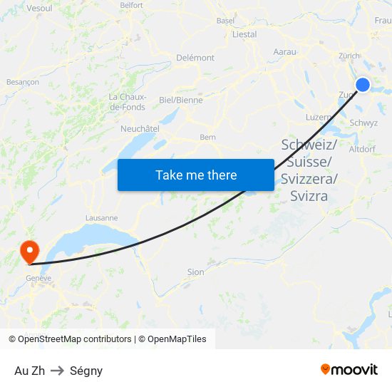 Au Zh to Ségny map