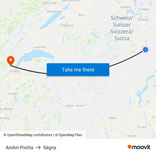 Ambrì-Piotta to Ségny map
