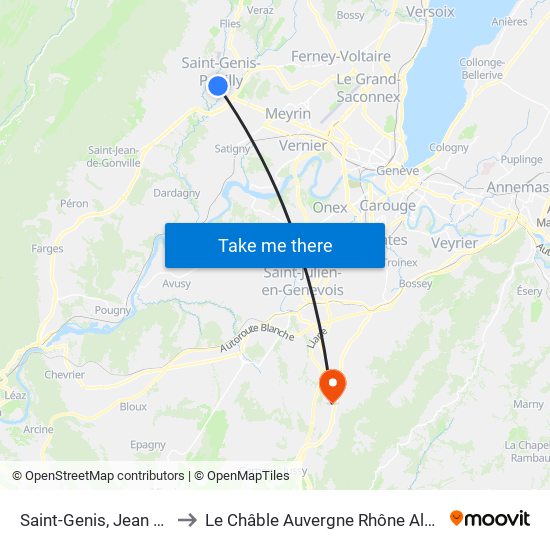 Saint-Genis, Jean Monnet to Le Châble Auvergne Rhône Alpes France map