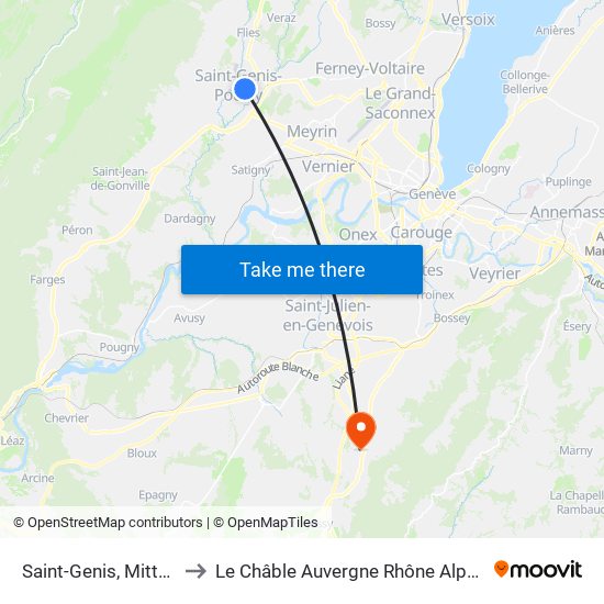 Saint-Genis, Mitterrand to Le Châble Auvergne Rhône Alpes France map