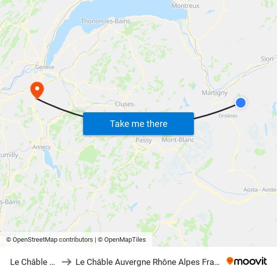 Le Châble Vs to Le Châble Auvergne Rhône Alpes France map