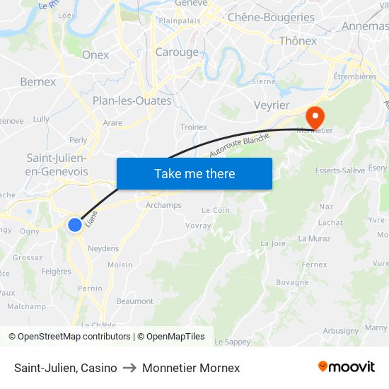 Saint-Julien, Casino to Monnetier Mornex map